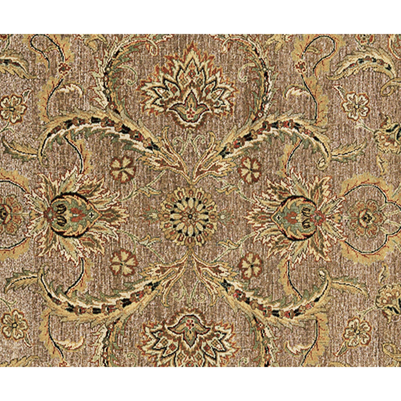 High-Quality Hand-Knotted Brown And Ivory Area Rug