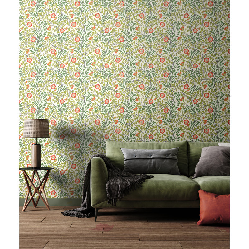 Padstow 10m x 50cm Matte Wallpaper Roll, Coral Pink