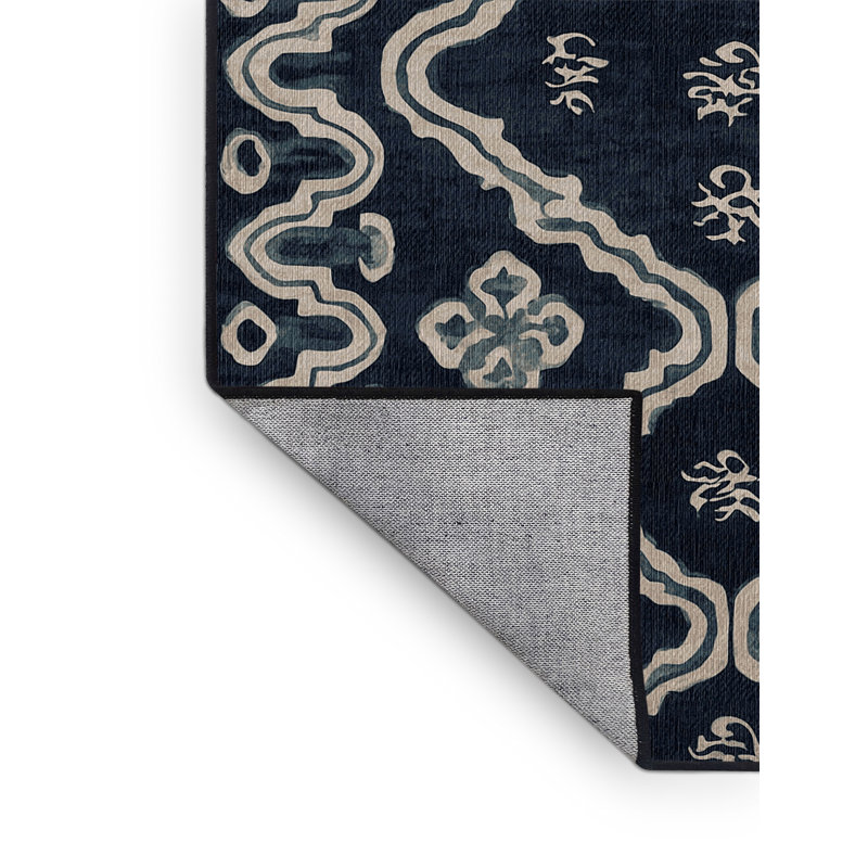 Machine Washable Gray Area Rug, Round 6'