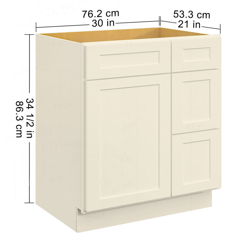 Armoire de salle de bain classique et élégante avec rangement polyvalent et fonctionnalité supérieure, Blanc antique
