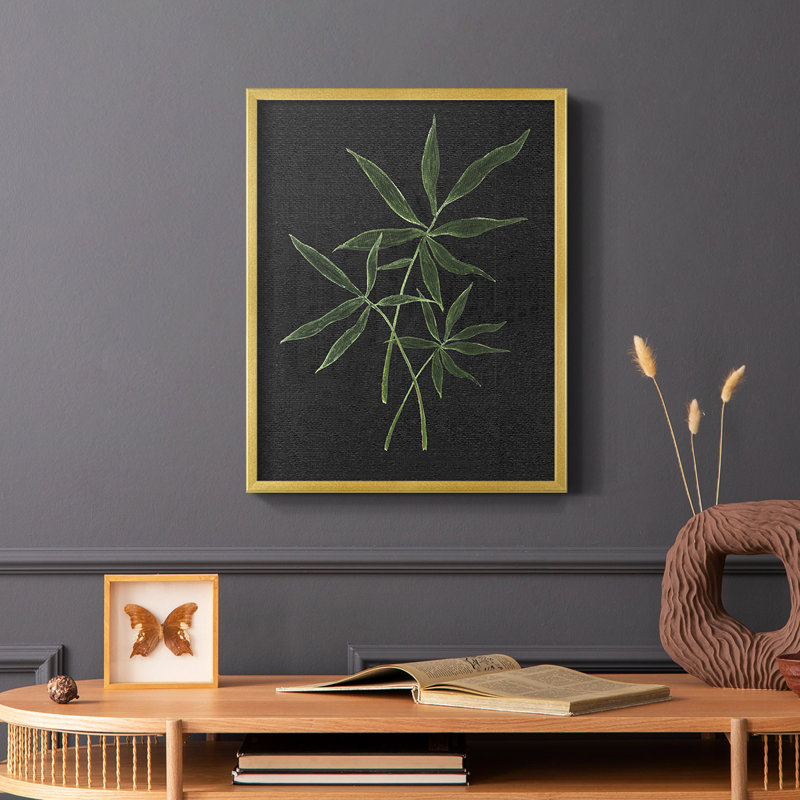 Simple Tropics II, reproduction encadrée - bois massif, Or, H 20 po x l 16 po