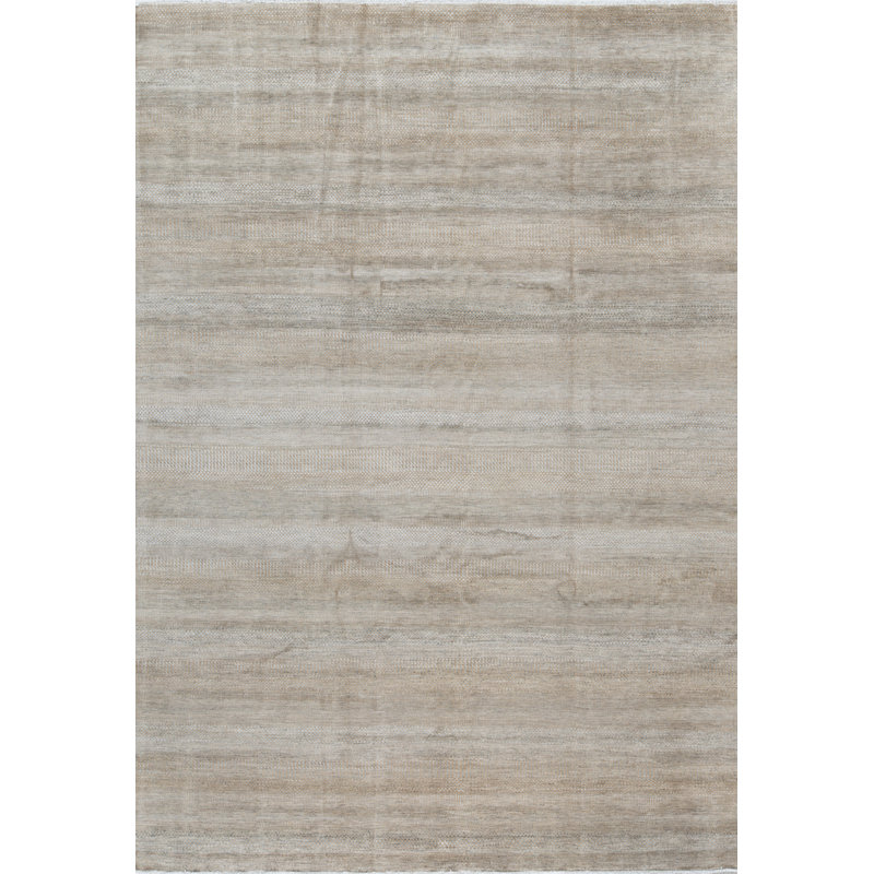 Hand-Knotted High-Quality Natural and Black Area Rug