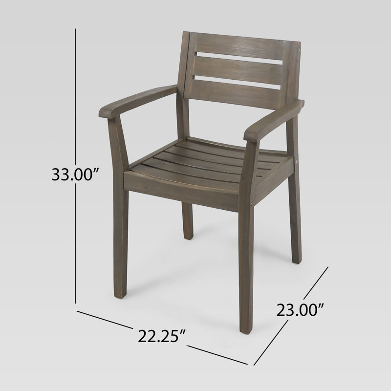Kacey 6 - Person Acacia Wood Patio Dining Set with Rectangular Table