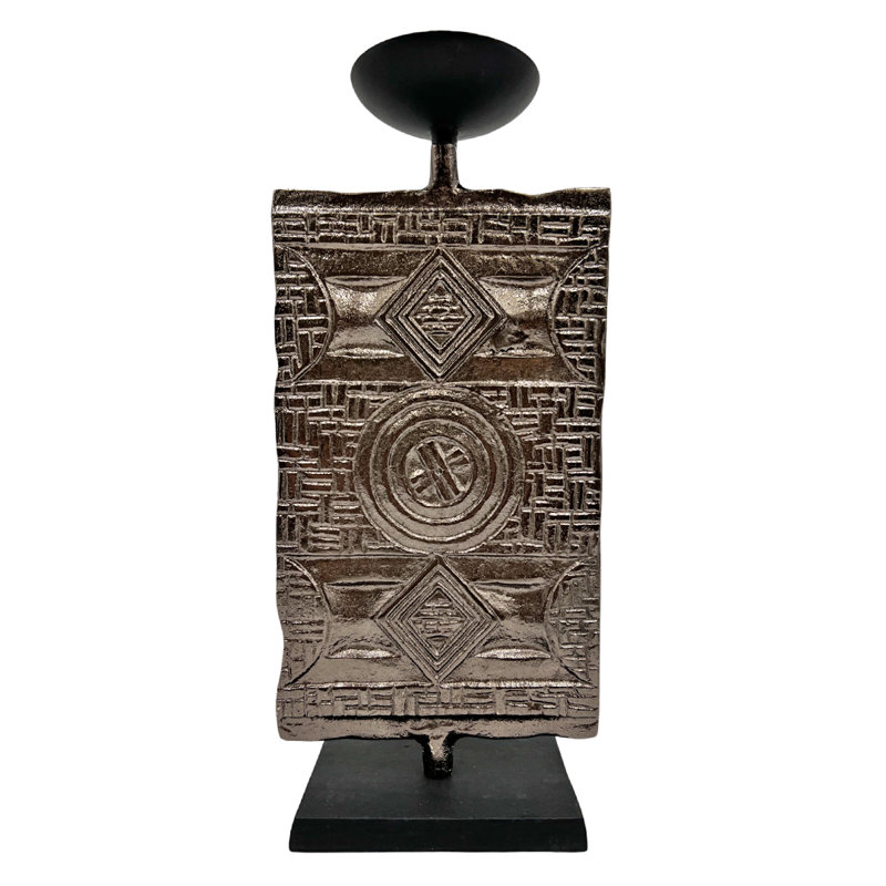 Sculpture moderne bougeoir en aluminium, H 17,5 po x l 7 po x P 4 po