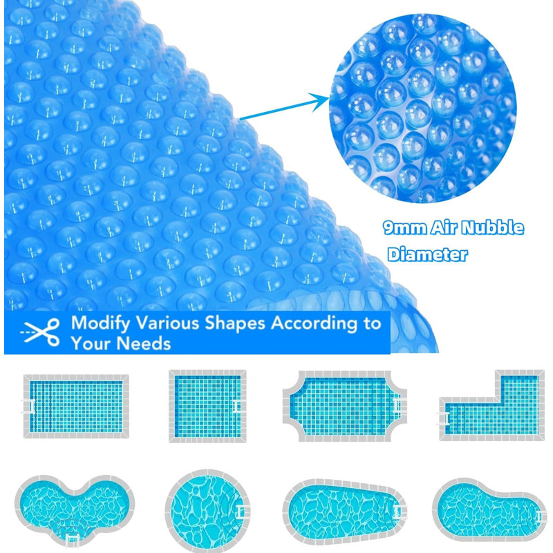 20x40ft 300µm 14mil Pool Solar Cover for Inground and above-Ground Swimming Pool