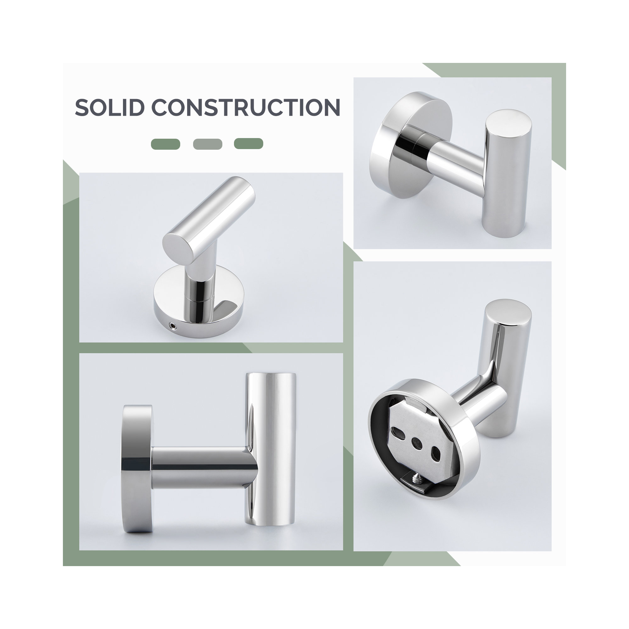 Wall Mounted Towel Hook, Polished Chrome