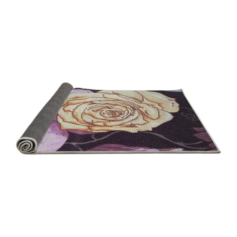 Tapis beige / mauve à motif Harwood, Rond 4 pi