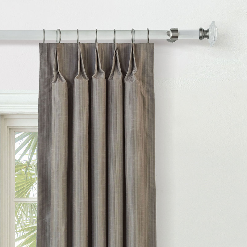 Reverie Striped Curtain Panel In Sand, Gray, 20" W x 84" L
