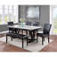 Table rectangulaire moderne en faux marbre et salle à manger