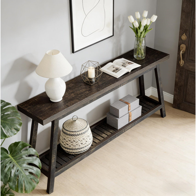 Canapé à 2 niveaux, console, table d'appoint
