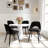 19"H Modern Plastic Side Dining Chair with PU Leather Upholstered Seat and Metal Legs for Dining Room Vanity Office-1102414351