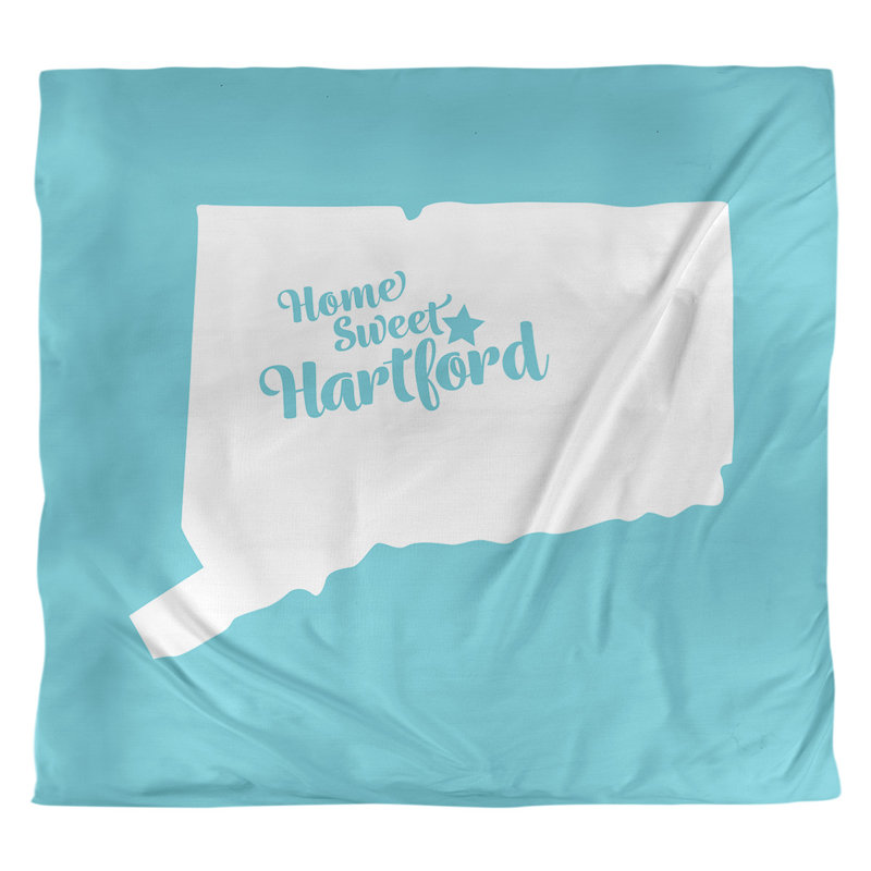 Housse de couette hartford connecticut, Housse de couette pour grand lit, Bleu sarcelle, Microfibre