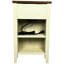 Table de chevet avec rangement et fonction de charge, brun blanc, pour la chambre à coucher, porte de grange de table de bout de salon, style moderne