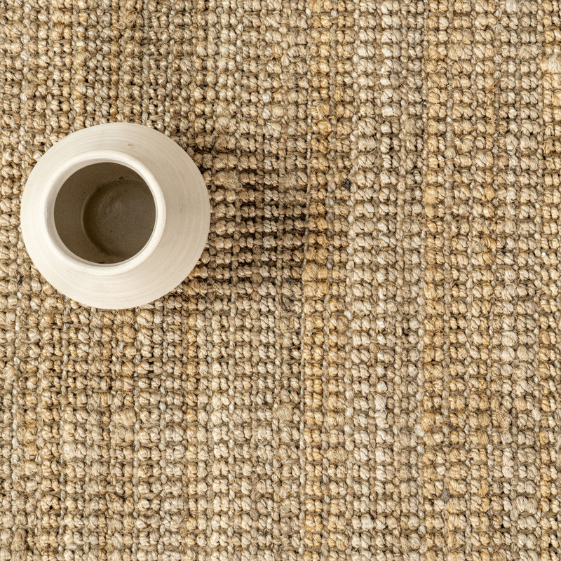 Tapis en jute tissé à plat à la main campagnard Waring, Rectangle 4 pi x 6 pi