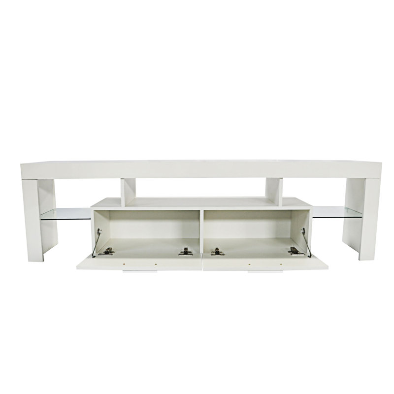 Meuble télé avec lumières DEL, Blanc