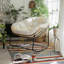 Chaise berçante d'extérieur en osier avec coussin Barton-100852012