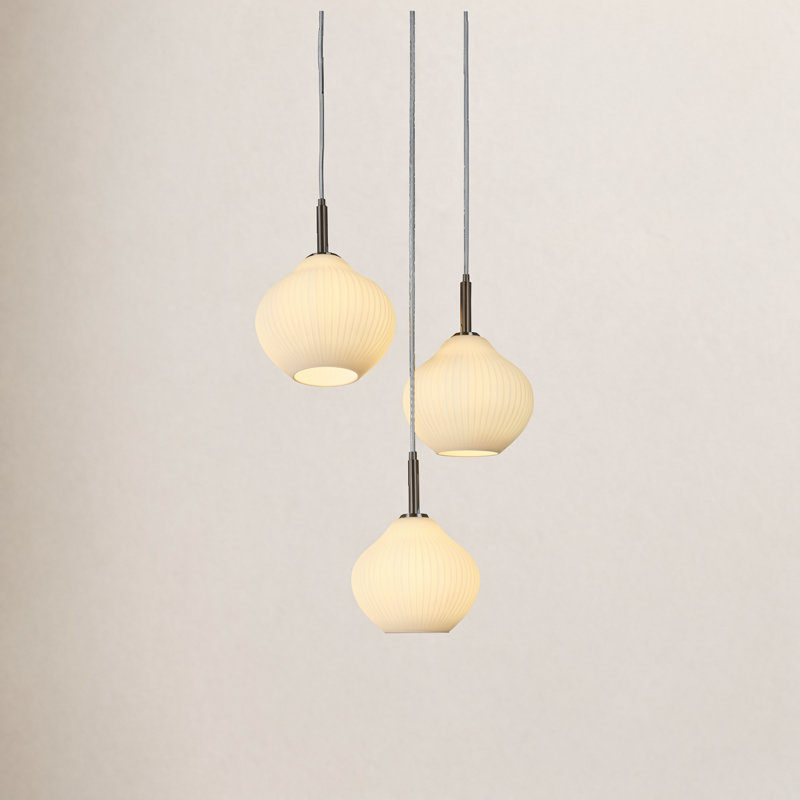 Luminaire suspendu grappe 3 lumières J 23 "Jonny, Argent