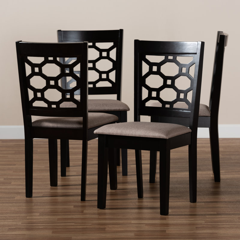 Gaiwalin 17.7'' H Upholstered Side Chair, Dark Brown, Sand