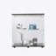 Vitrine en verre 2 couches avec 2 portes, vitrines, comptoir vitrine vitrée avec serrure, verre trempé avec base en panneau de fibres à densité moyenne