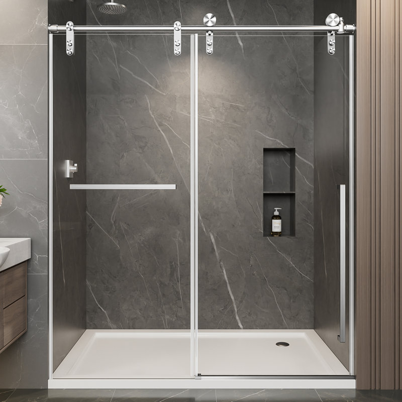 Porte de douche coulissante sans cadre