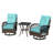 Outdoor Swivel Rocker Bistro Set - 3 Piece Wicker Patio Set With 2 Swivel Rocking Chairs, Cushions, And Tempered Glass Side Table, Perfect For Porch, Garden, Backyard, Poolside-111035616