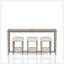 Console en verre givré avec 3 tabourets