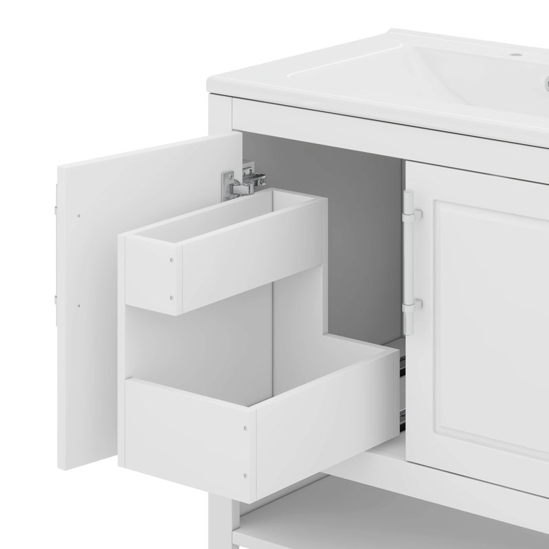 Meuble-lavabo multifonctionnel avec portes et tiroirs 30 po avec lavabo 30 po