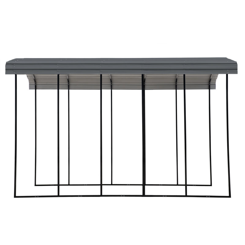 Galvanized Steel Rv Carport, 14X24X14, Charcoal