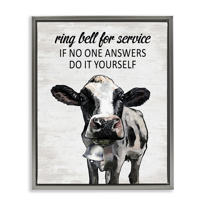 Cadre flottant Cow Service, Cadre flottant gris lustré, H 31 po x l 25 po