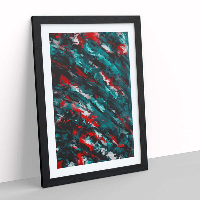 Twist And Turns Abstract - Single Picture Frame Print, 34cm H x 25cm W x 2cm D, Black Framed