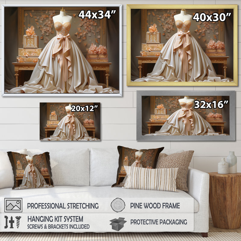 Lv Classic Couture I, reproduction d'art sur toile, Cadre doré à une seule photo, H 30 po x l 40 po x P 1,5 po
