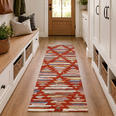 Tapis Prisco AMF2502 de style sud-ouest, lavable à la machine et de qualité supérieure
