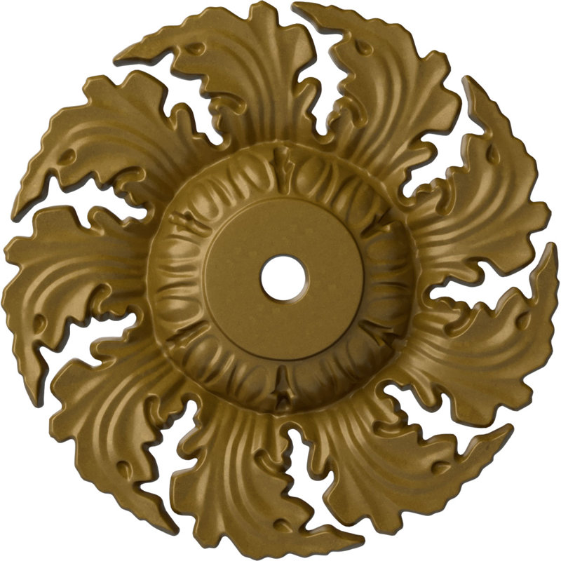 Médaillon de plafond Needham H 14,625 po x l 14,625 po x P 2,25 po, Or
