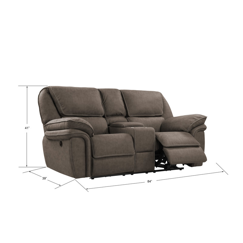 Causeuse inclinable en similicuir 82,7 po Ellinger, Faux cuir gris