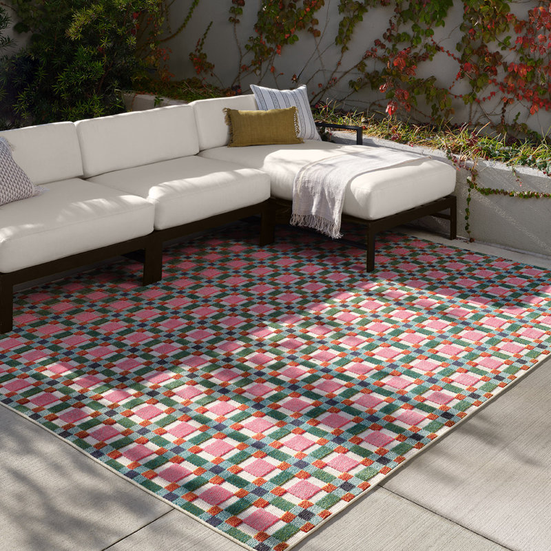 Tapis multicolore à motif géométrique Lindsey, Rectangle 6 pi x 9 pi