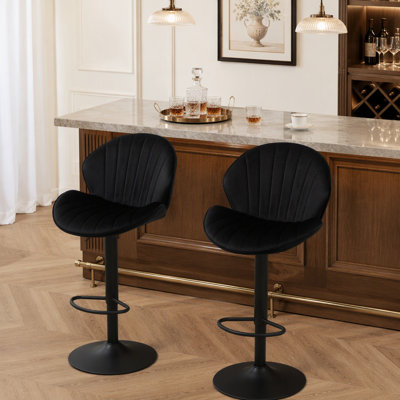 Ensemble de 2 tabourets de bar réglables avec dossier
