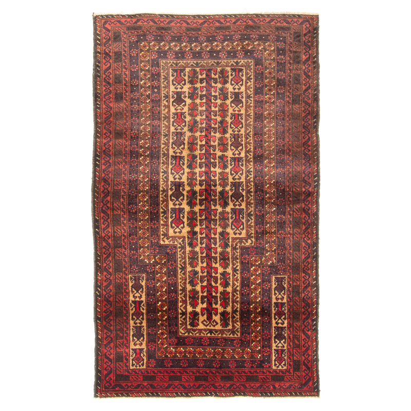 Tapis brun clair Teimani 2 pi 10 po x 4 pi 9 po