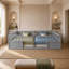 Lit double simple au sol avec garde-corps semi-clos, simple + simple, gris-146947198