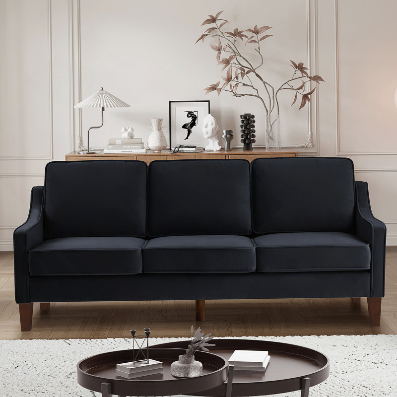 Canapé rembourré 3 places en velours avec coussins amovibles pour la chambre à coucher Livingrooom