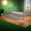 Lit simple gigogne peu encombrant en bois massif de conception moderne pour les petits espaces de vie