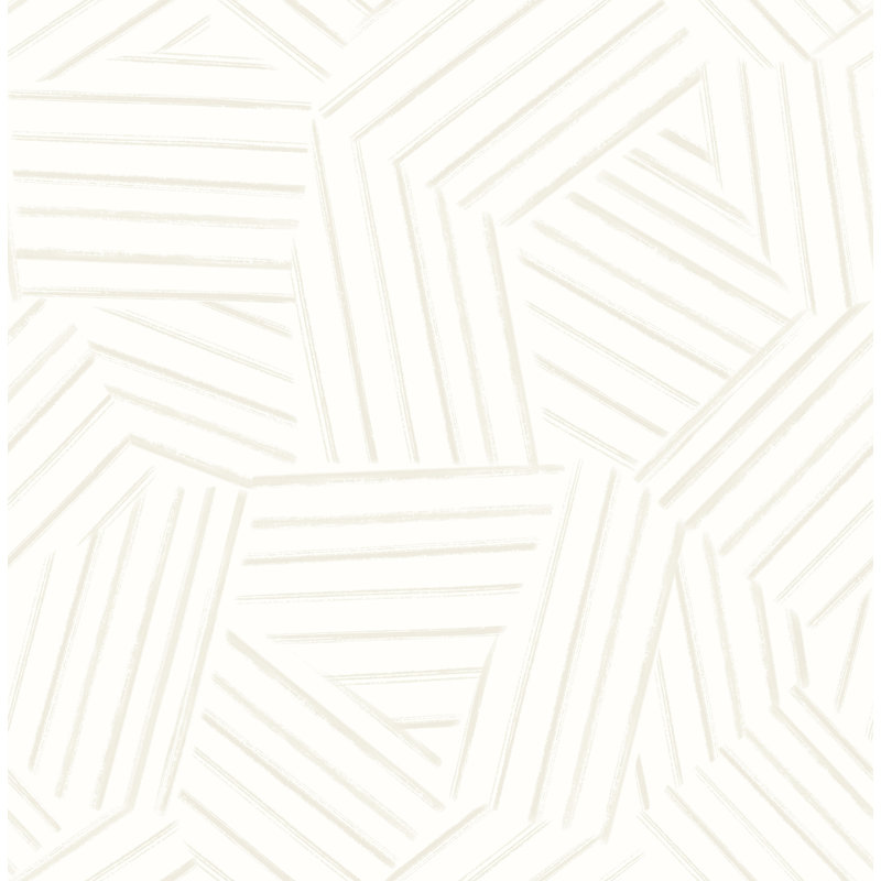 Rouleau de papier peint L 33 pi x l 20,5 po Molly Helene Lines, Gris / blanc