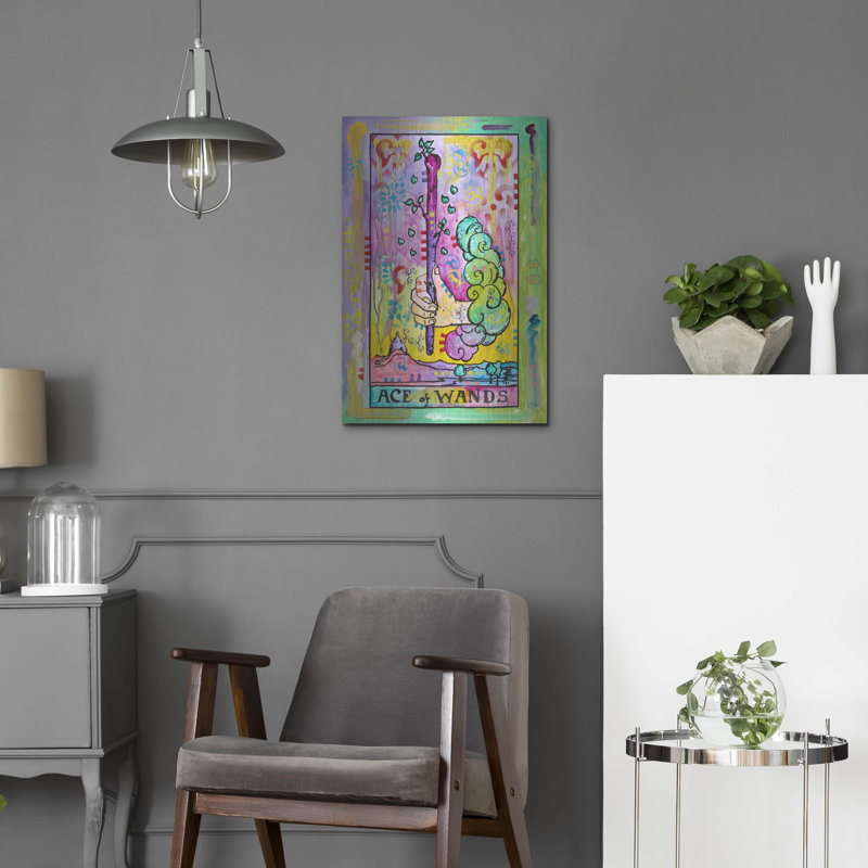 Red Barrel Studio® «Tarot - Ace Of Wands» par Dean Russo, art mural en métal, H 24 po x l 16 po
