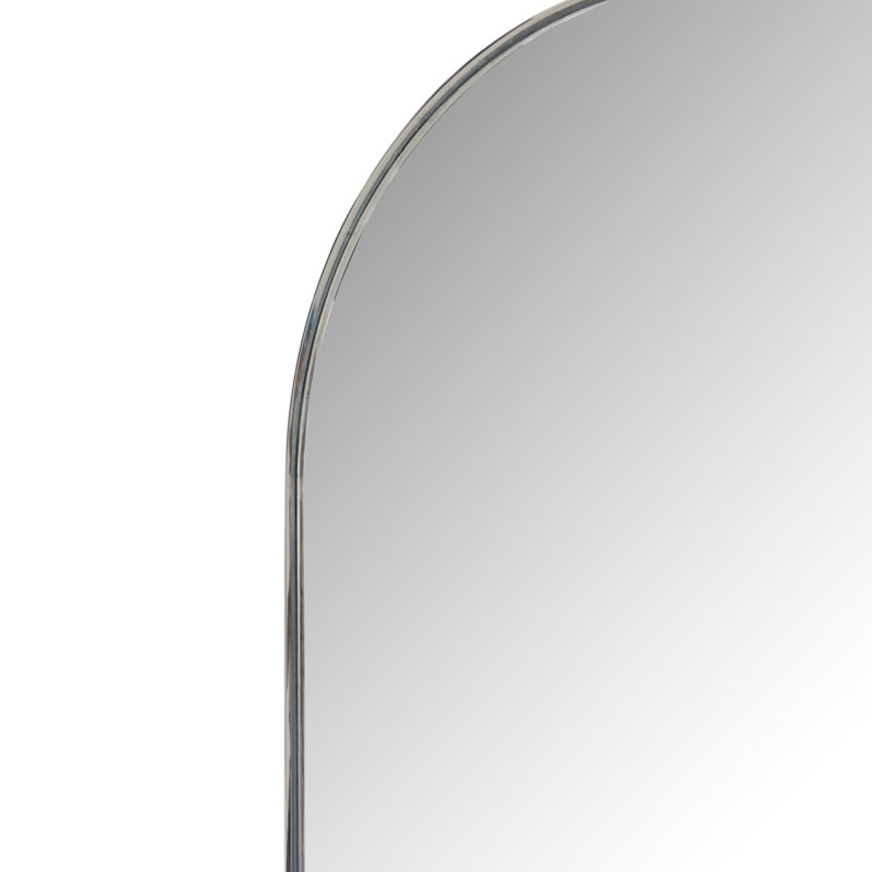 Bellvue Flat Metal Wall Mirror, Shiny Steel, 47.25" x 47.25"
