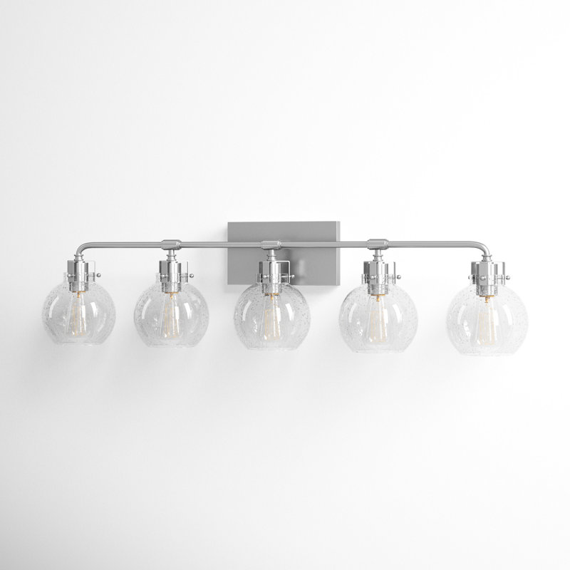 Byrne 5 Light Seeded Dimmable Vanity Light, Satin Nickel