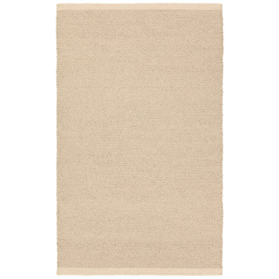 Vestra Handwoven Wool Blend Solid Tan Area Rug