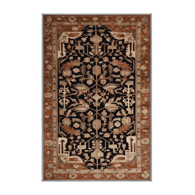 Tapis brun turc lavable à la machine