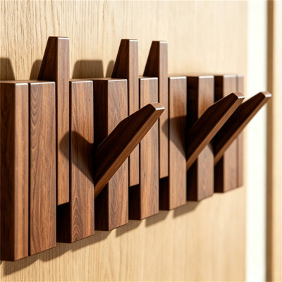 Wall Mounted Hooks, Solid Wood Piano Keys, Wall Mounted Hangers - Ideal For Entrances, Lobbies, And Corridors