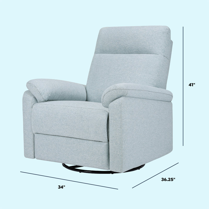 Suzy Electronic Recliner and Swivel Glider, Heathered Blue