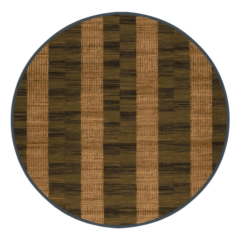 Machine Washable Checkered Brown Area Rug
