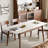 Versatile Dining Table With White Slate: Solid Oak, 1.2 - 1.5M, Fits 6 8 People, Modern Style Wood Table, 1.5M Extendable, Walnut Color, Slate, Design